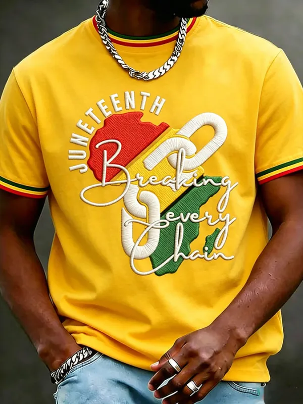 Men's Juneteenth Print Casual T-Shirt