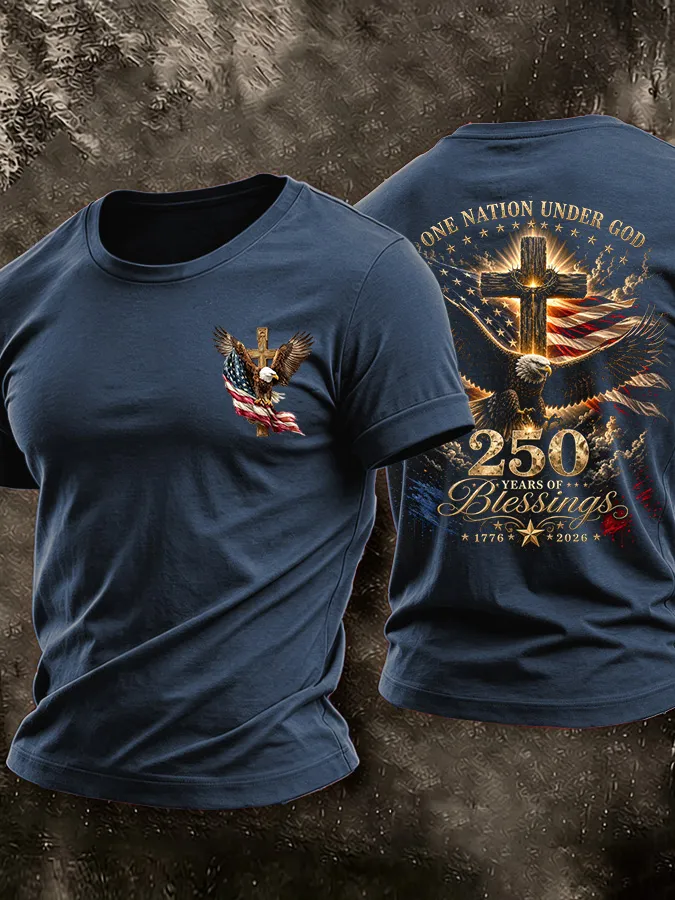 Men'S American Flag Faith Printed Casual T-Shirt