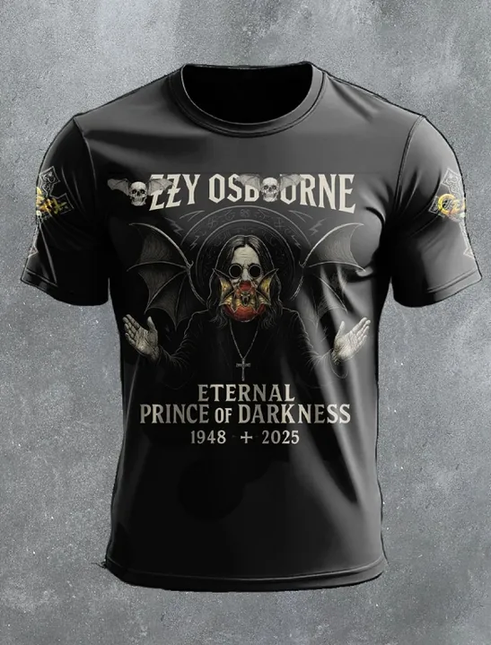 Men'S Rip Ozzy Prince Of Darkness Printed T-Shirt