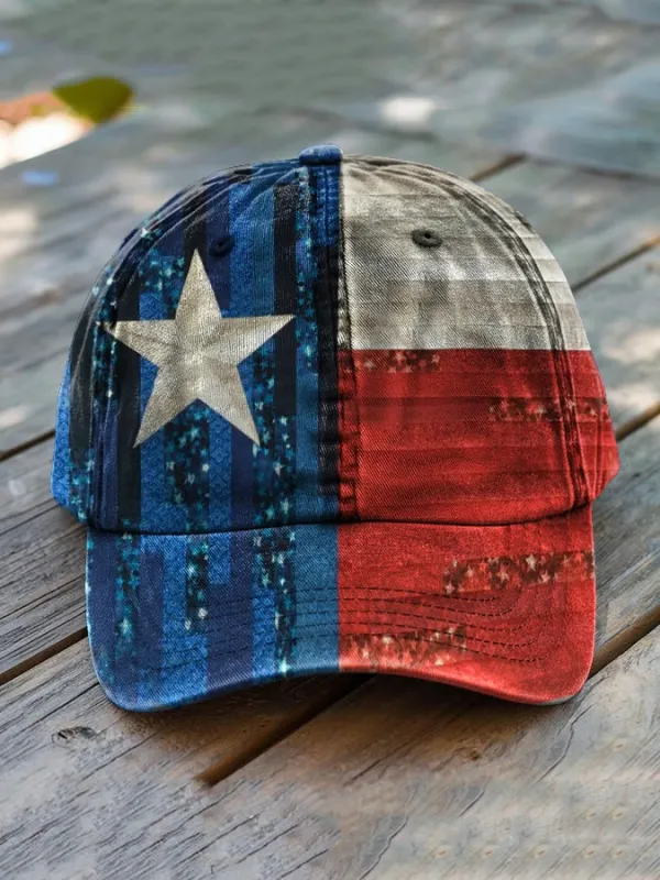 Unisex Casual Patch Texas Print Hat