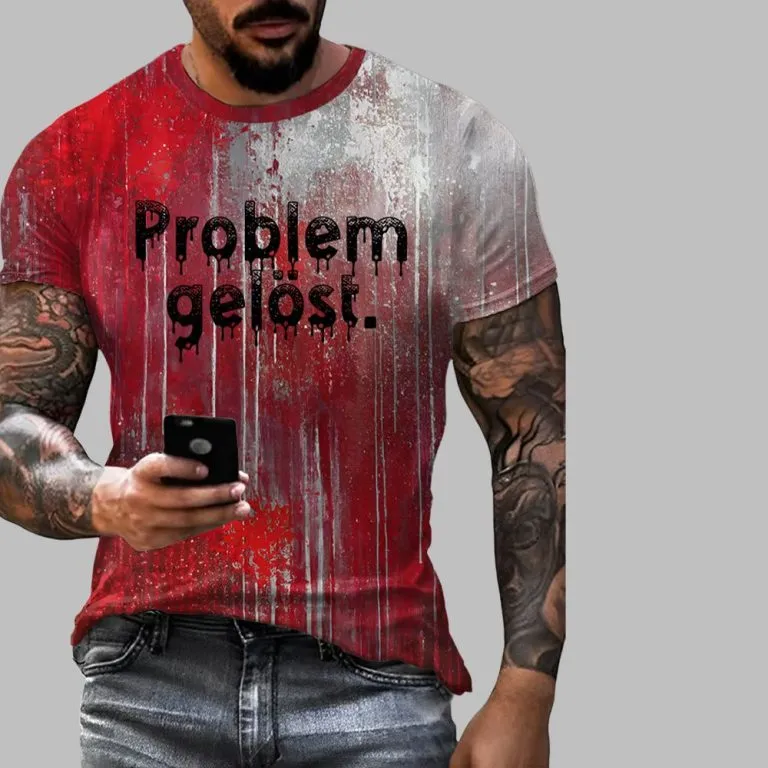 Men’s Bloody Problem Gelost Printed Casual T-Shirt 2025 Halloween
