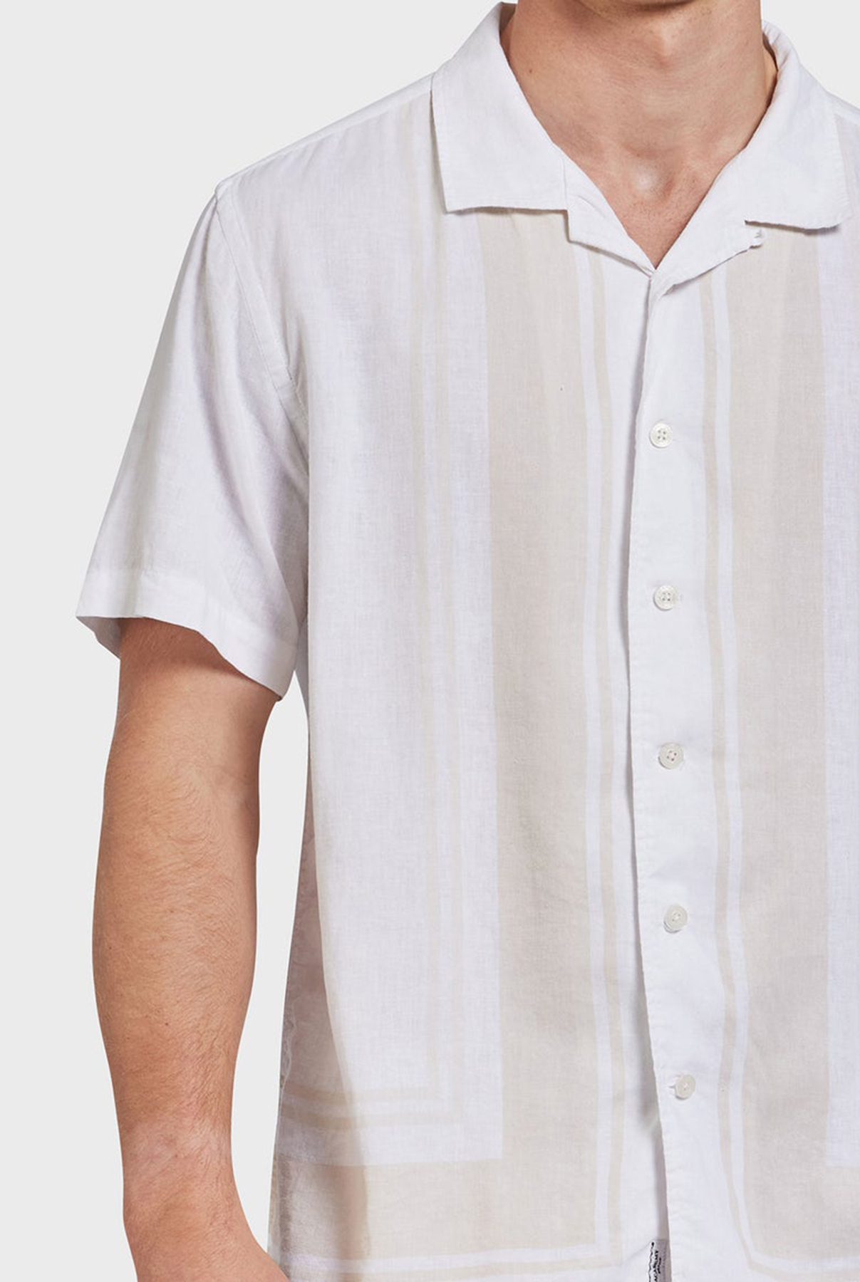 Charlie Short Sleeve Shirt-White/peach