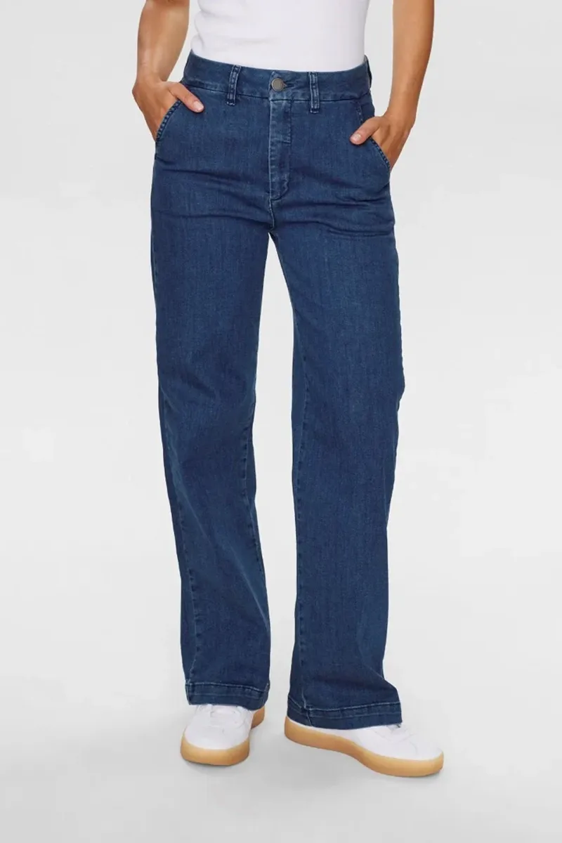 Casual Straight Leg Denim Trousers