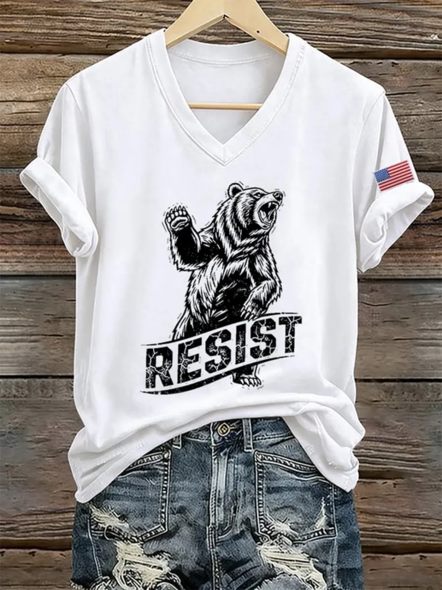 Women's Resist Bear Print T-shirt