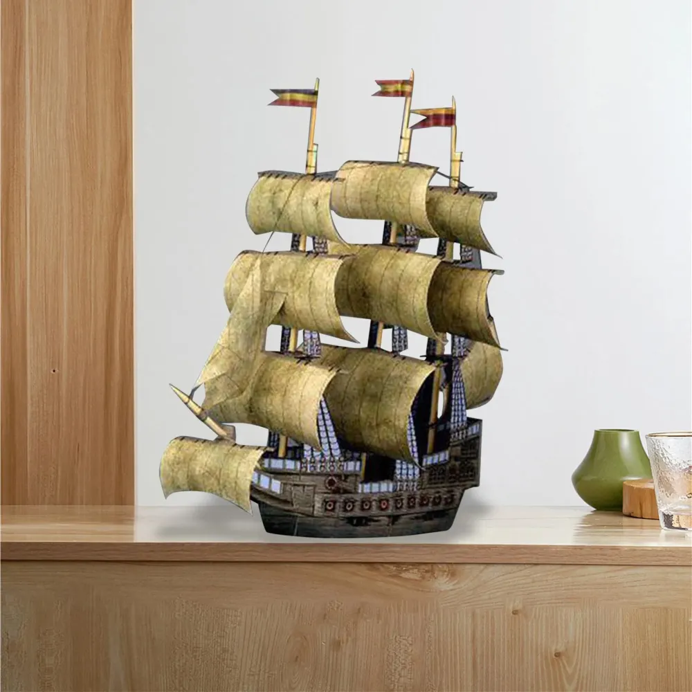 3D Paper Toy Boat Model