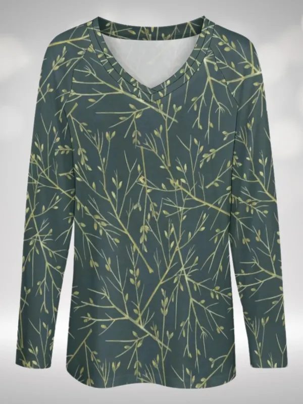 Botanical Branch Print T-Shirt