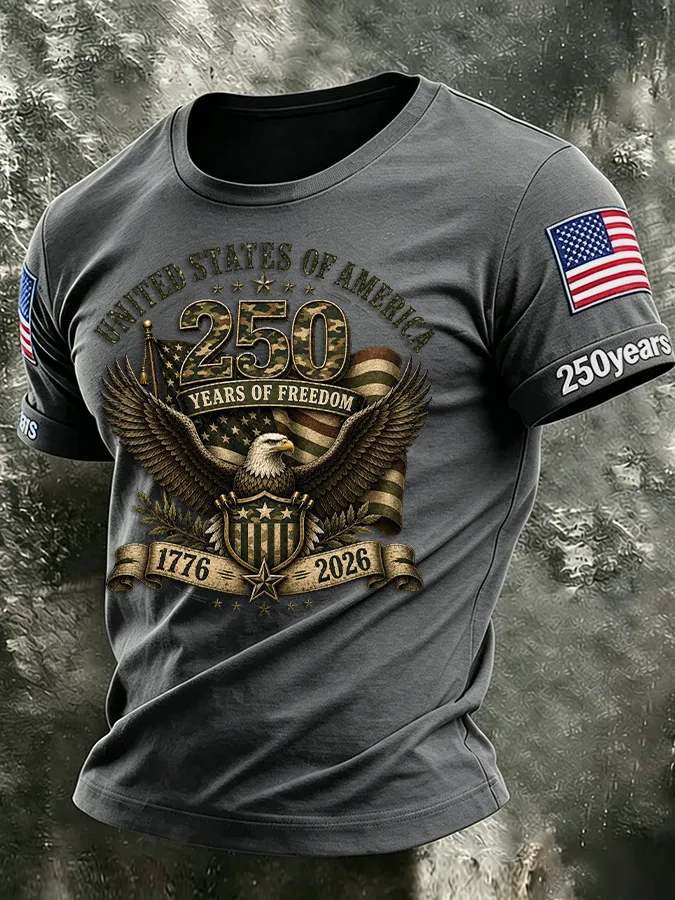 Men'S America Flag Printed Casual T-Shirt