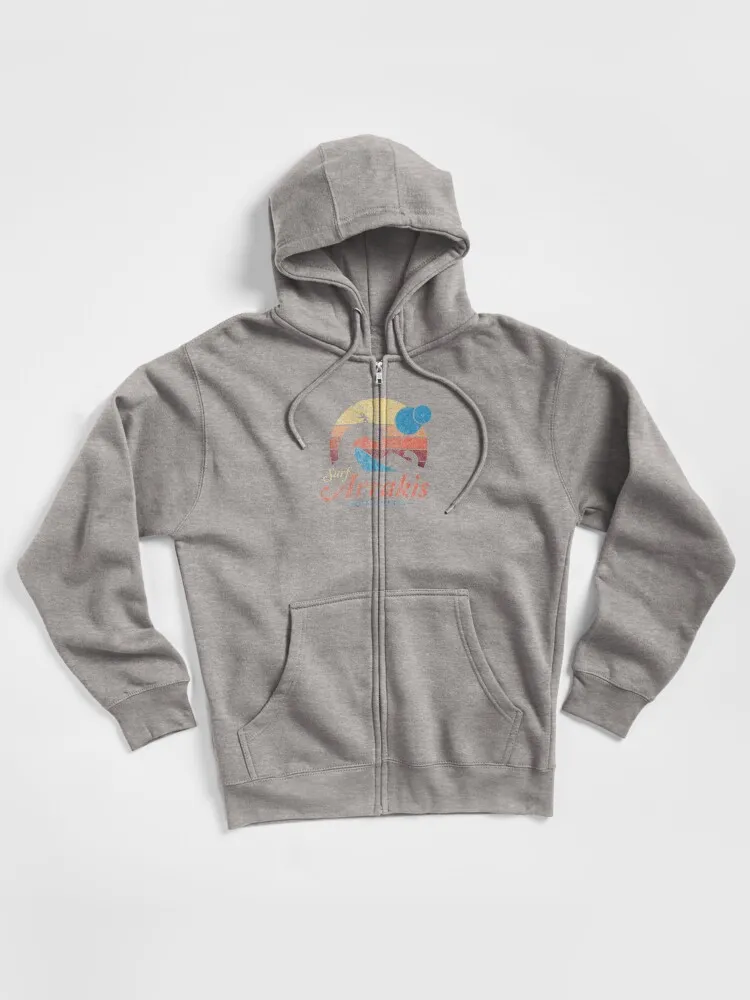 Vintage Distressed Surf Zipped Hoodie
