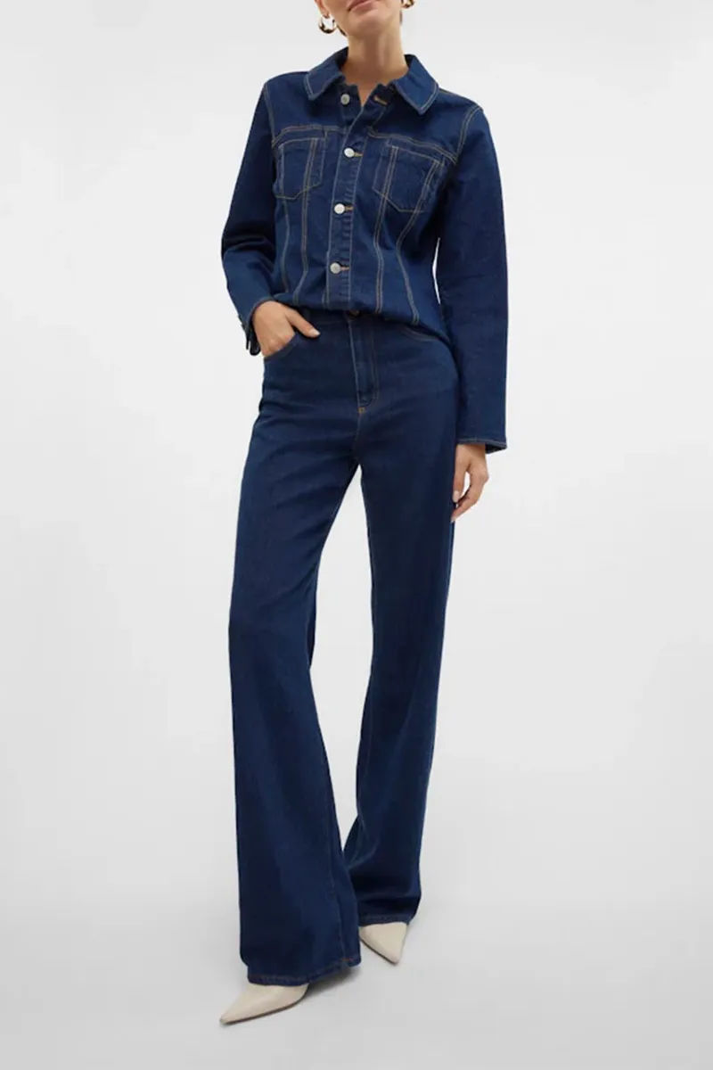 Fashion High Rise Wide Leg Jeans