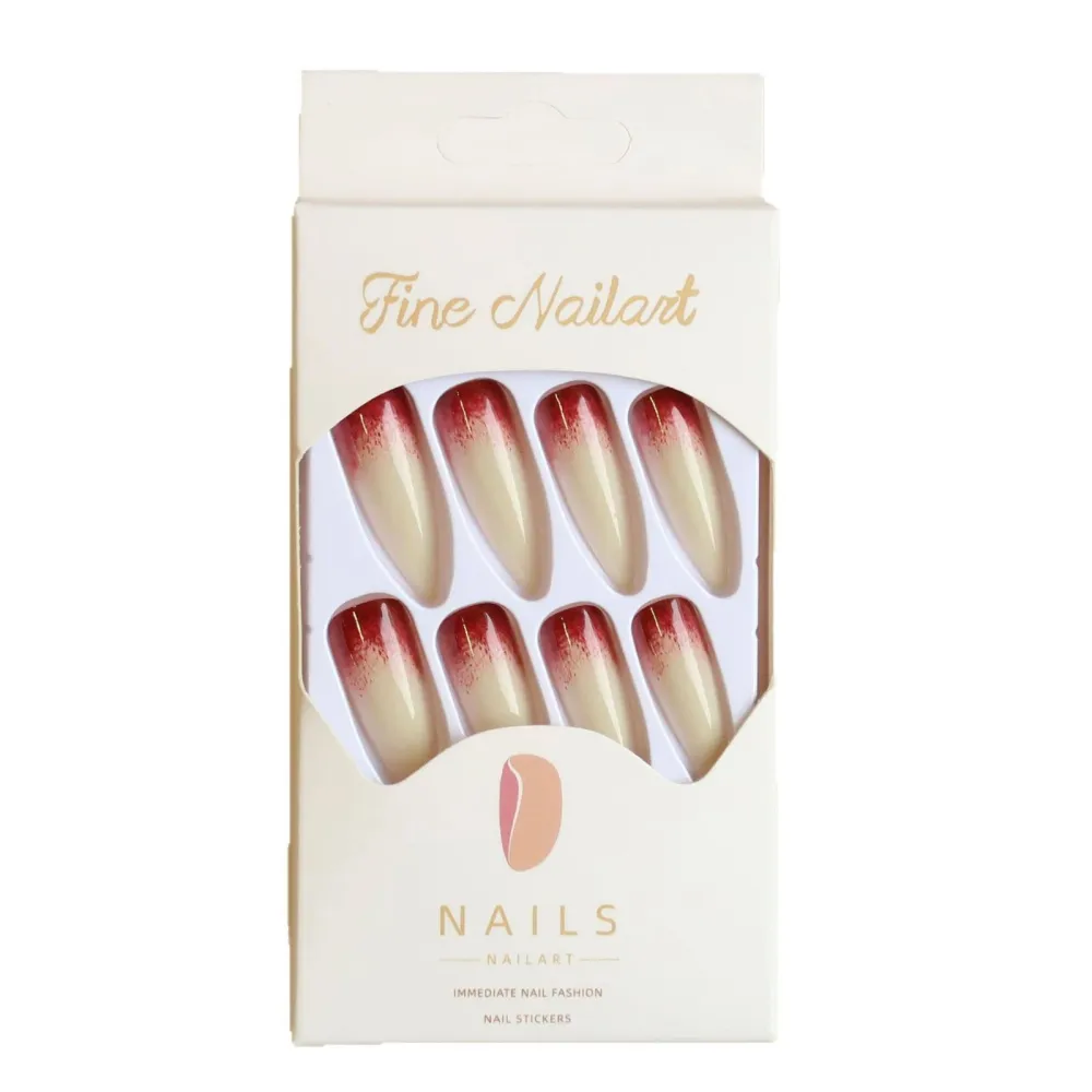 Nailhour 24Pcs Halloween Long Stiletto Gothic Press On Nails