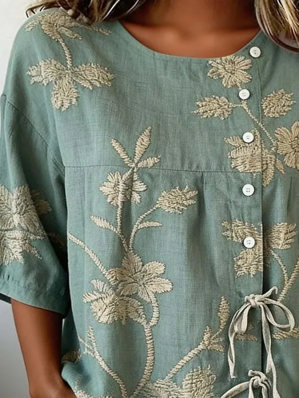 Women's Retro Casual Printed Shirt