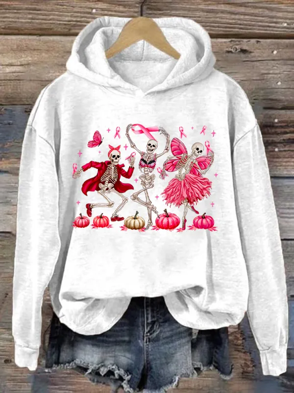 Skeleton Dancing Printed Funny Hoodies