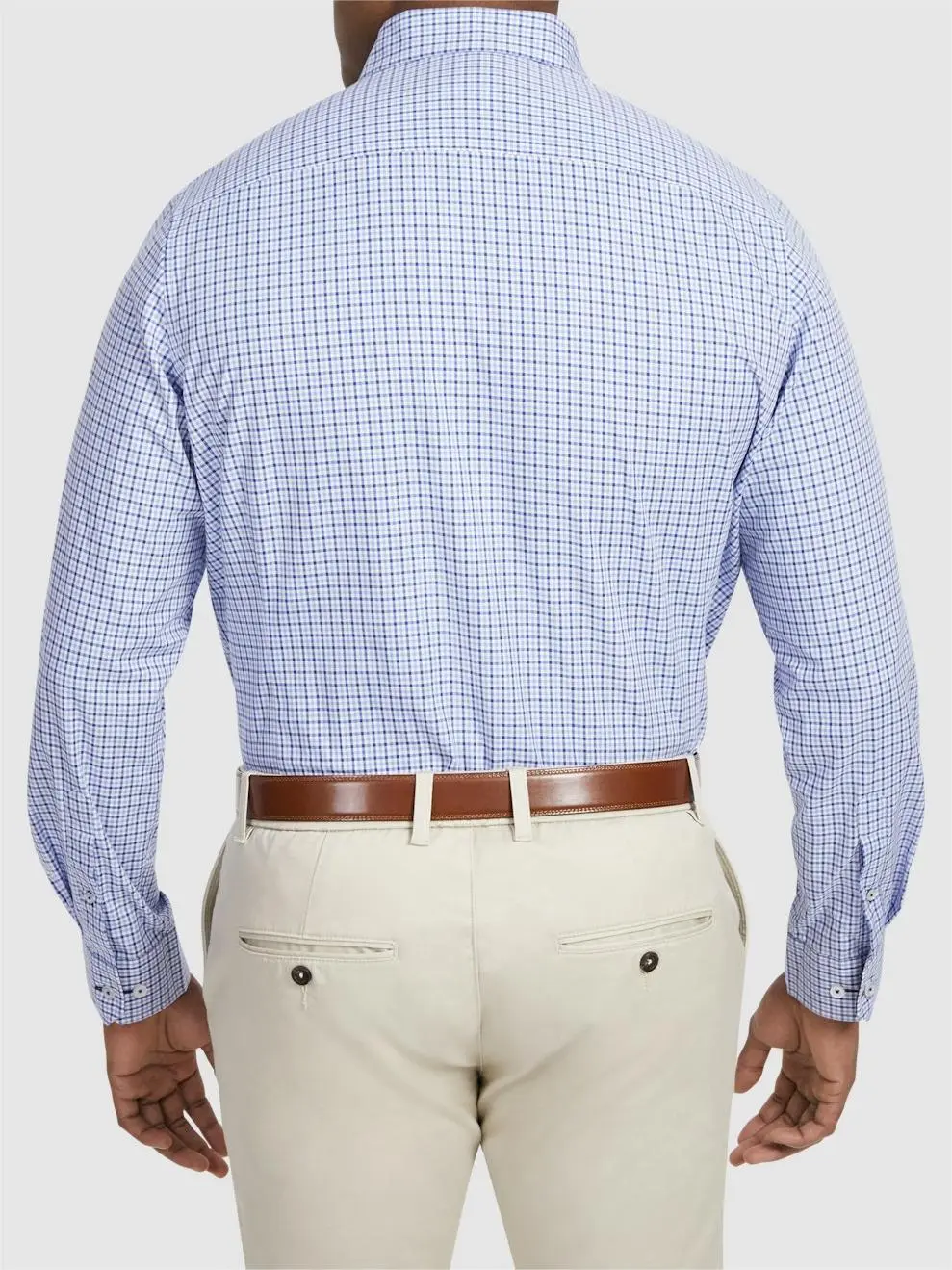 Blue Classic Checked Long Sleeve Shirts