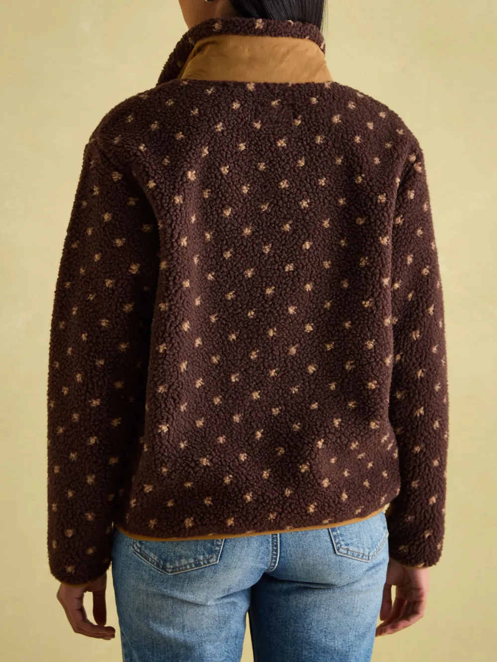 Chocolate Brown Spot Fleece Jacket