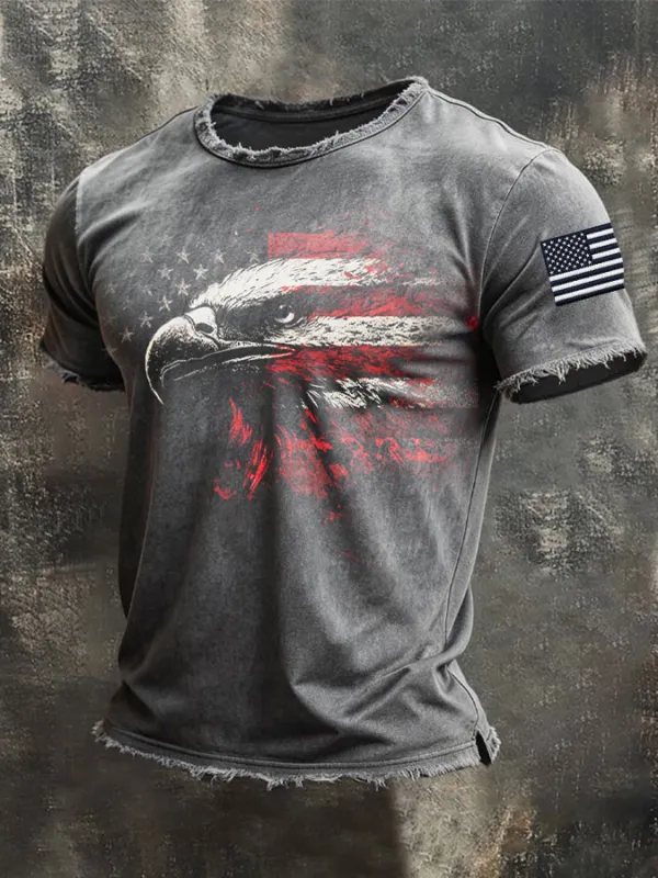 Men'S America Flag Printed Casual T-Shirt