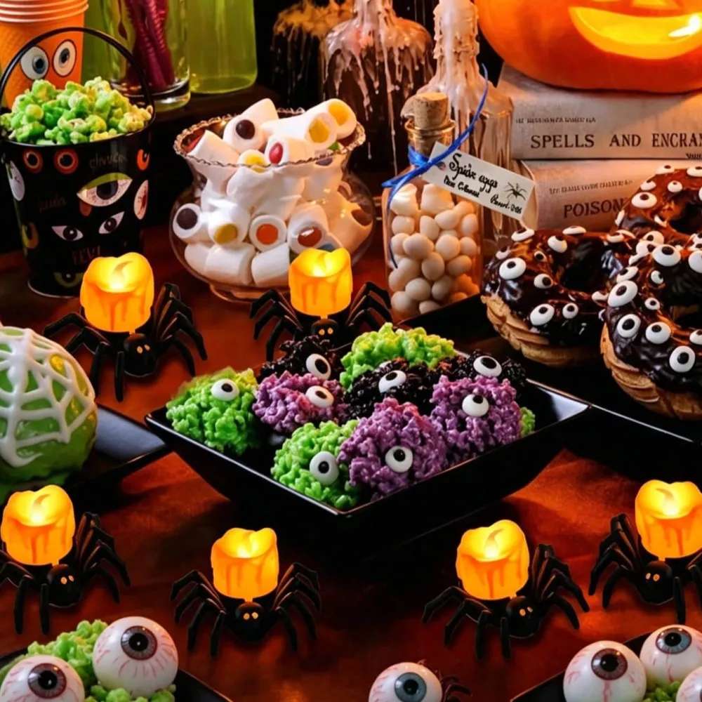 6Pcs Halloween Spider Shaped Tea Light Candles