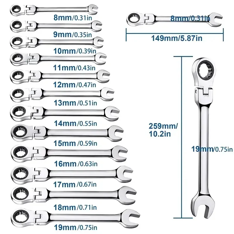 Ratcheting Combination Box End Wrench