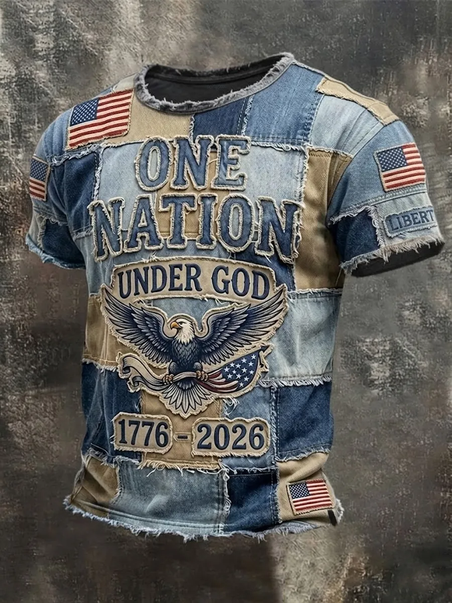 Men'S America Flag Printed Casual T-Shirt