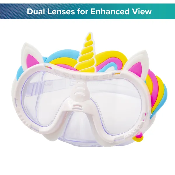 Double-Lens Wide-View Unicorn-Shaped Children'S Swimming Goggles