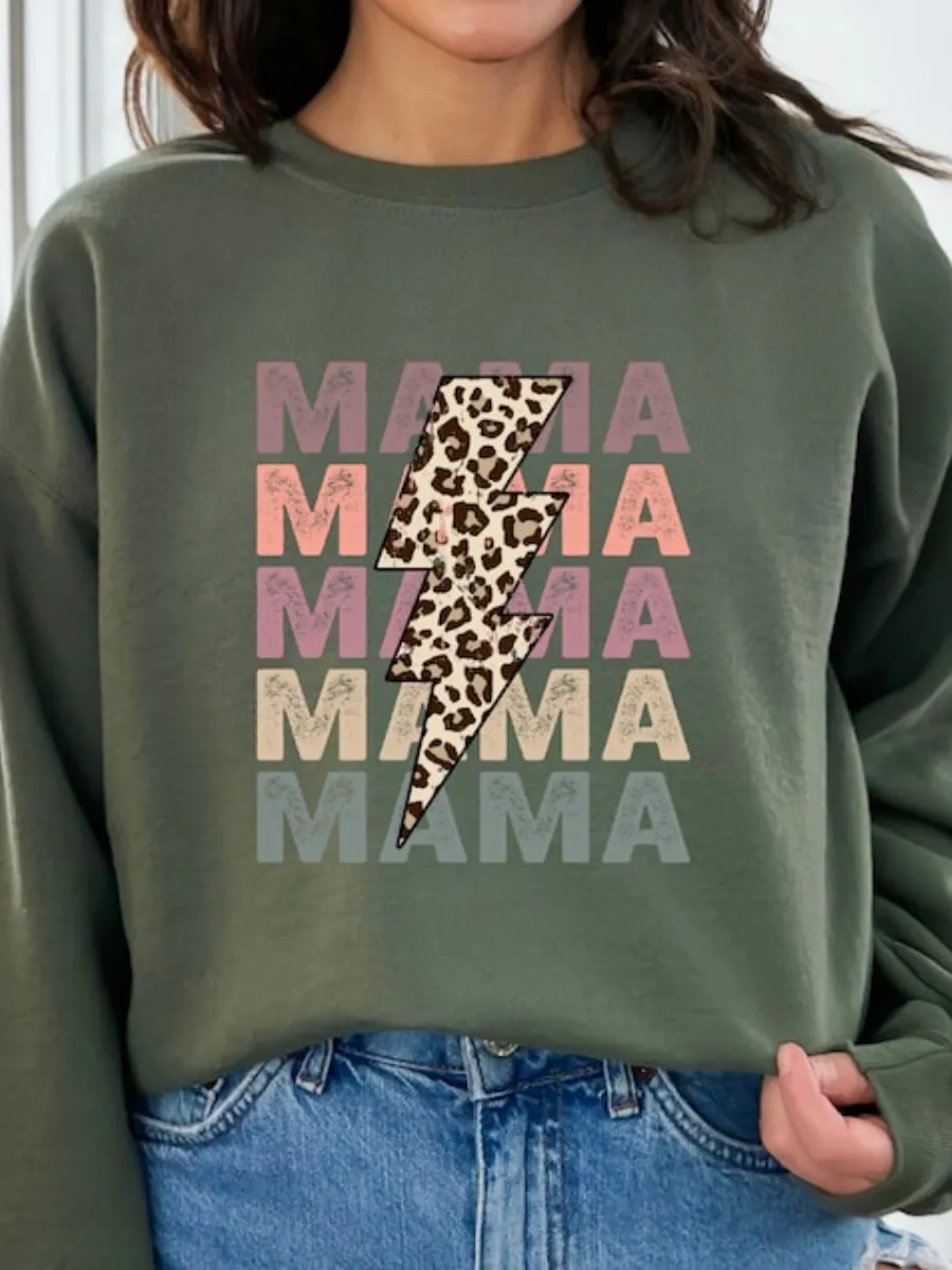 Lightning and MAMA Printed Sweatshirt