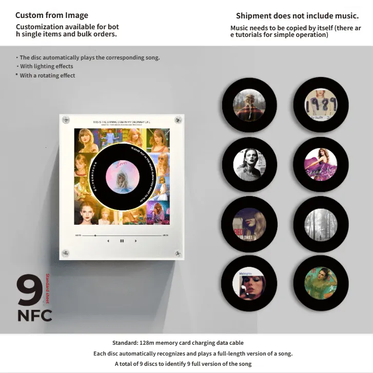 Personalized NFC Music Photo Musical Night Light Fridge Magnet