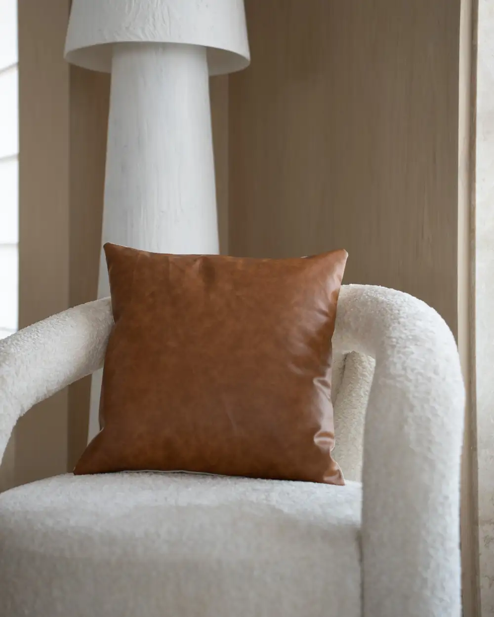 Smooth Leather Cushion Cover