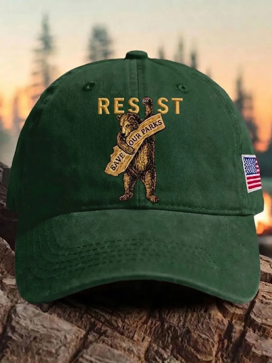 Unisex Retro Forest Rescue Bureau Printed Baseball Hat