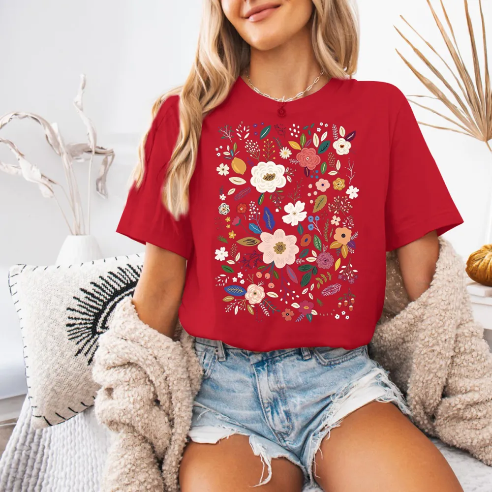 Nature Inspired Wildflower Printed T-Shirts