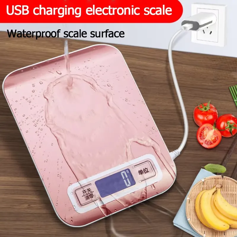 Stainless Steel Digital Kitchen Scale With LCD Display, Made Of Stainless Steel