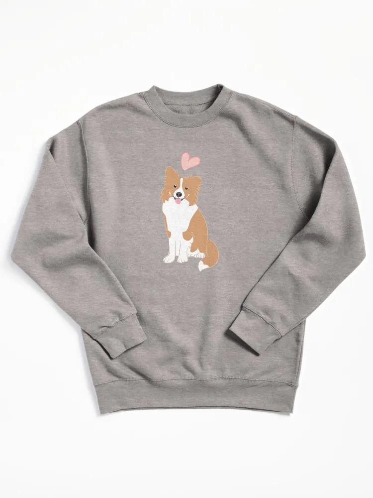 LOVE Red Border Collie Pullover Sweatshirt