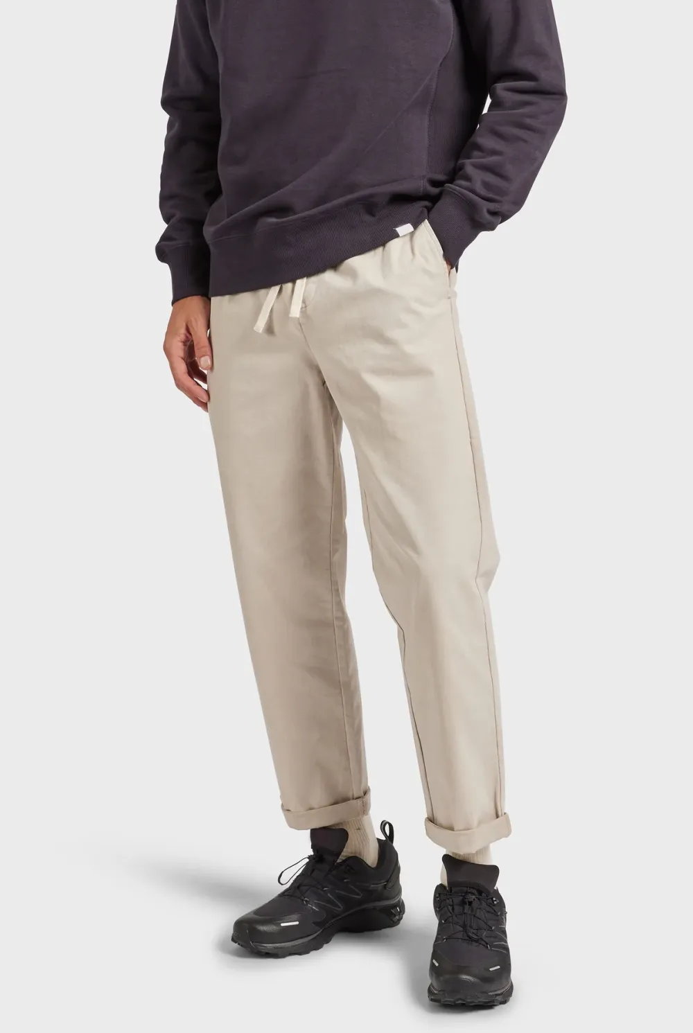Grey Slim Fit Cotton Chino Trousers