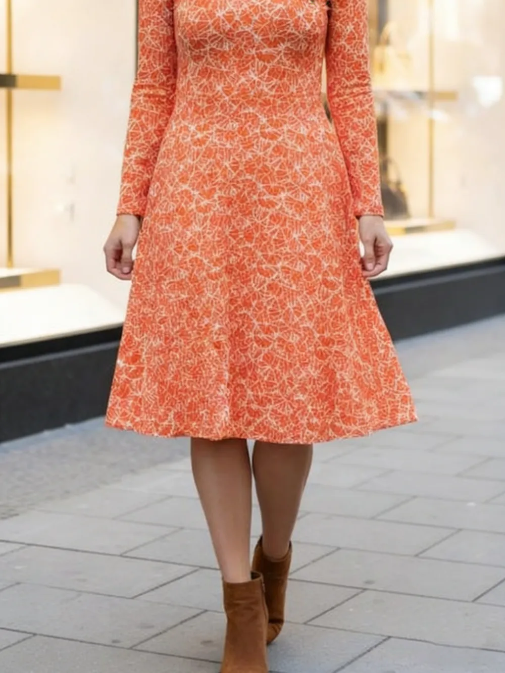 Pocketed A-Line Midi Dress