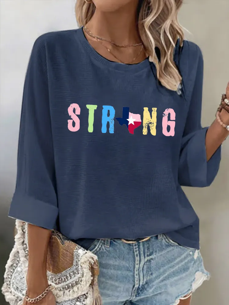 Women'S TEXAS STRONG Daily Breathable Round Neck T-Shirt