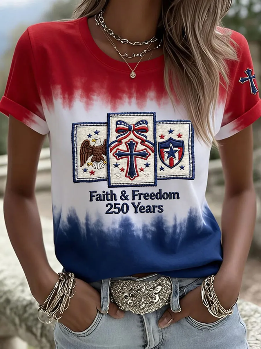 Women'S American 250Th Anniversary Faith & Freedom Short-Sleeve T-Shirt