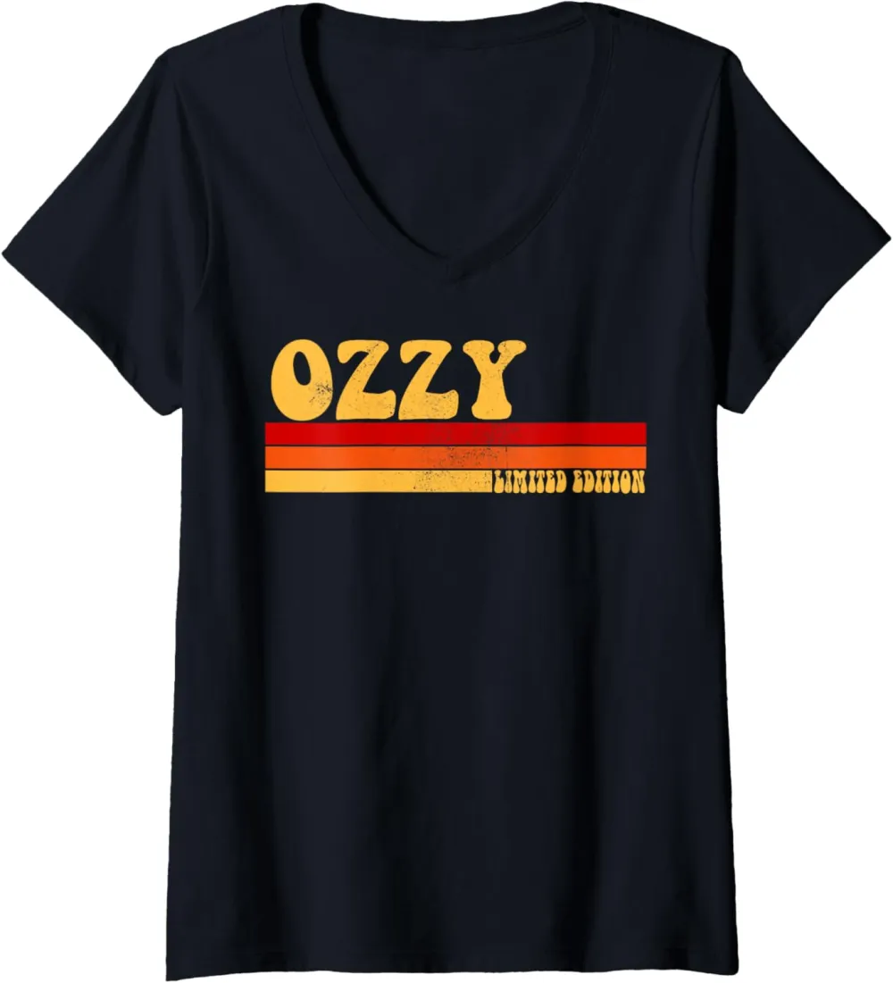 Womens OZZY Name Personalized Idea Men Retro Vintage OZZY V-Neck T-Shirt