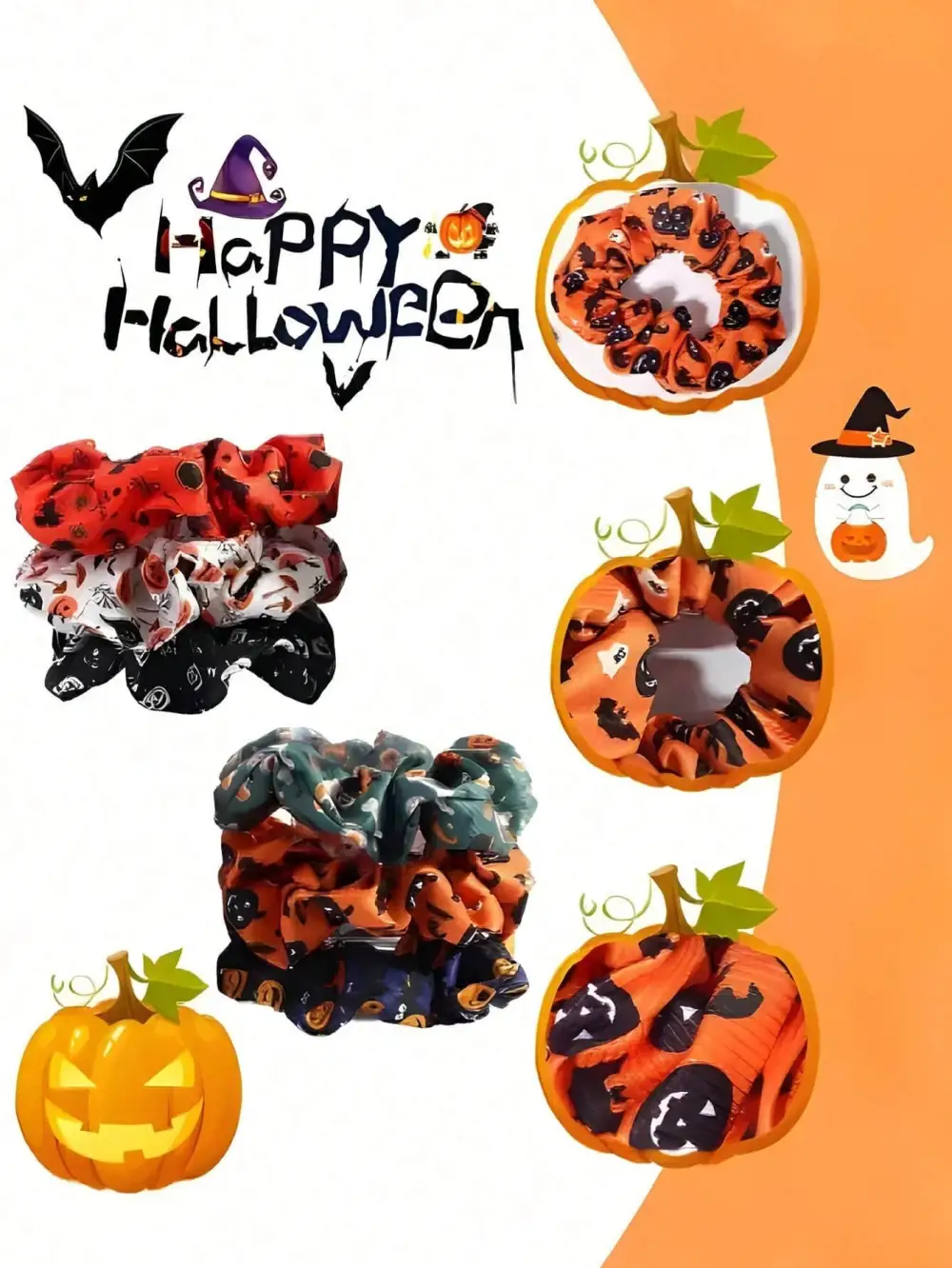 6pcs Halloween Hair Ties