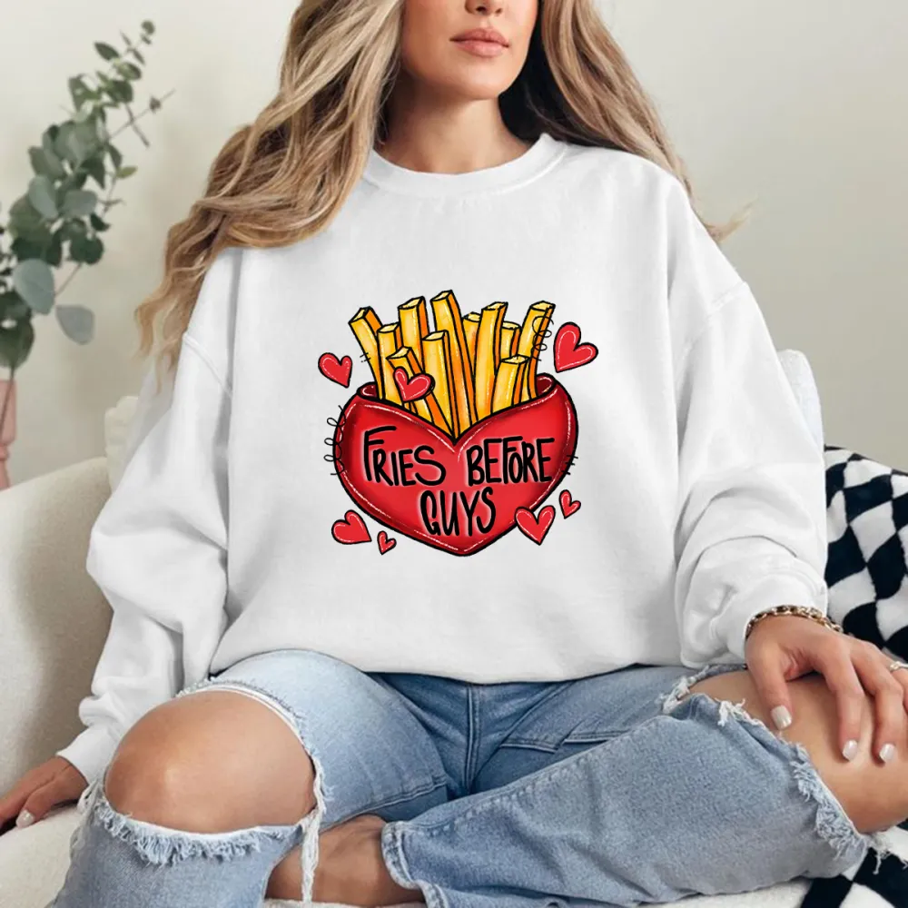 A Red Heart Filled With Fries Sweatshirts
