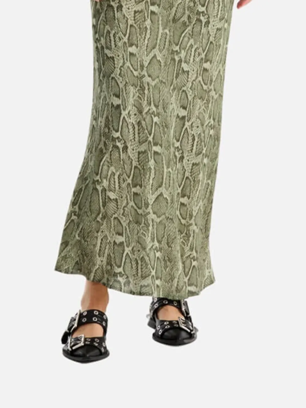Snakeskin Print Maxi Skirt