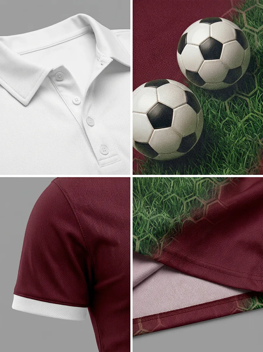 Men's Soccer Lover Grass Ball Pattern Printed Polo Shirt