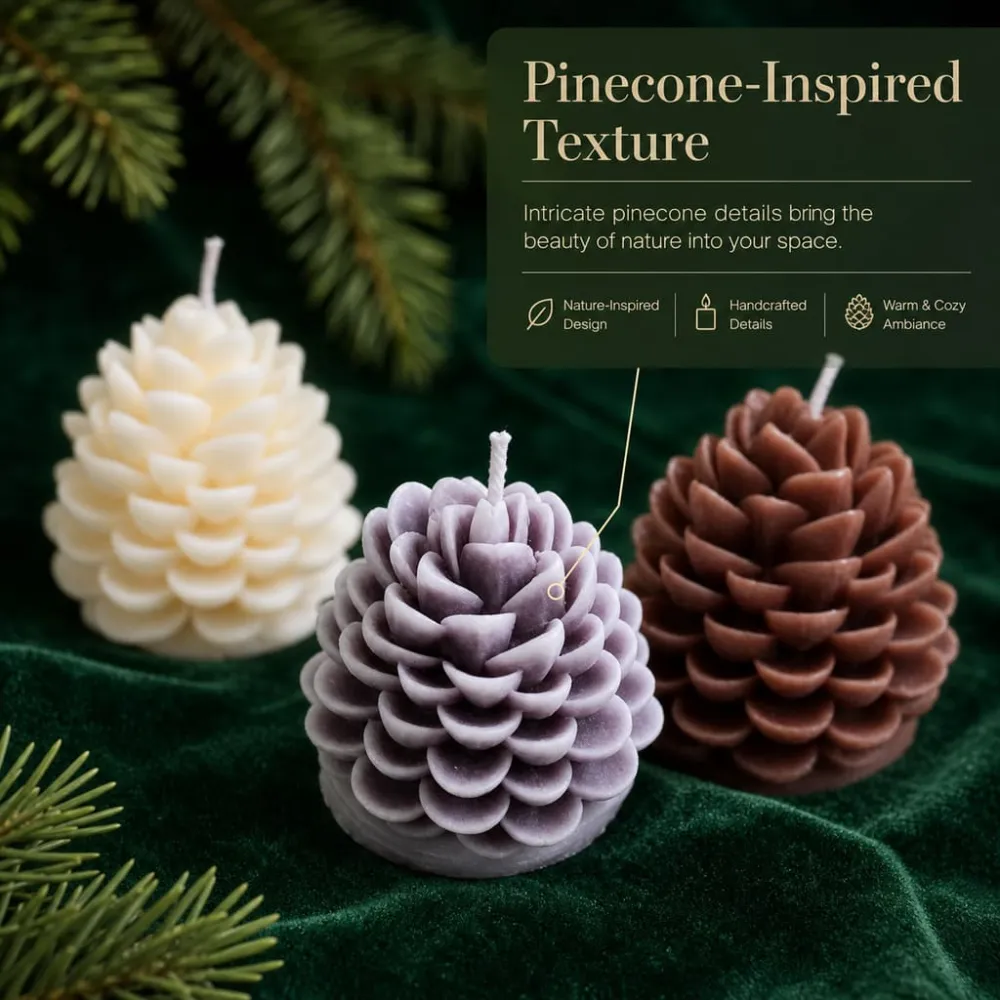 Christmas Handmade Pine Cone Soy Wax Scented Candle