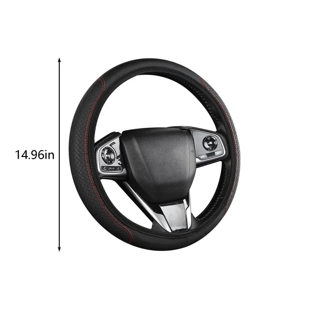Black Minimalist Anti-Slip Car Steering Wheel Cover
