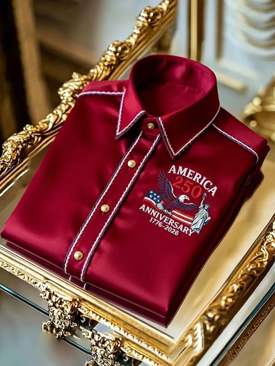 Men'S Retro 250Th Anniversary Of The United States Print Shirt