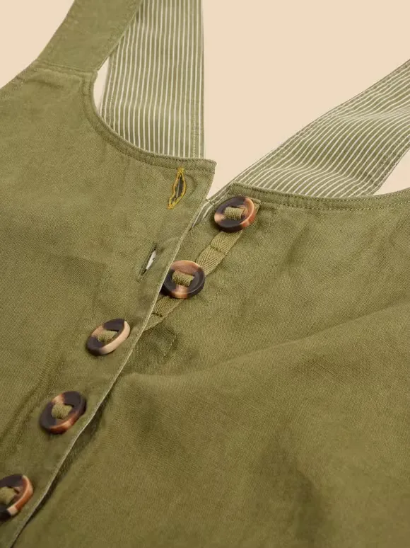 Crop Linen Dungaree