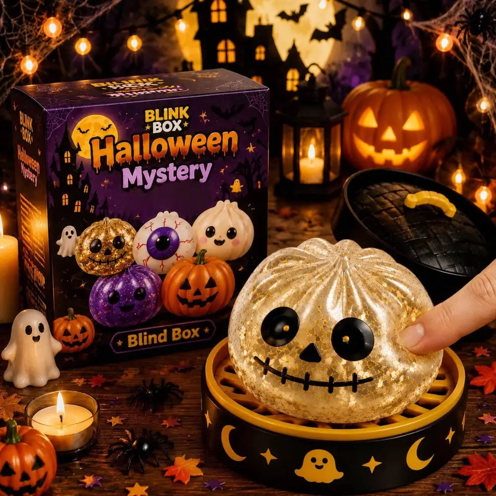 Halloween Mystery Gift Box-Scary Ghost Maruko Squeeze Toy Set