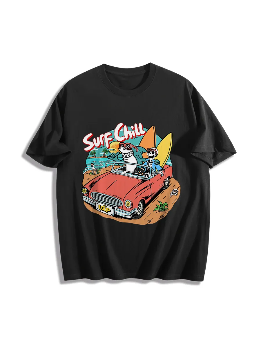 Surf Themed Graphic T-Shirt