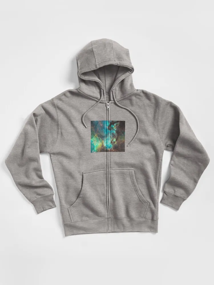 Green Galaxy Zipped Hoodie