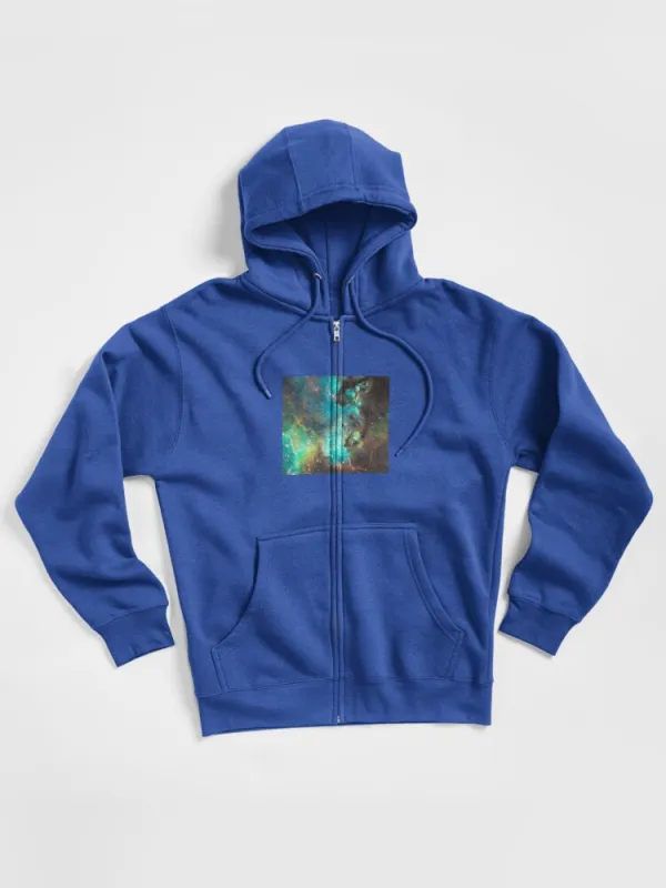 Green Galaxy Zipped Hoodie