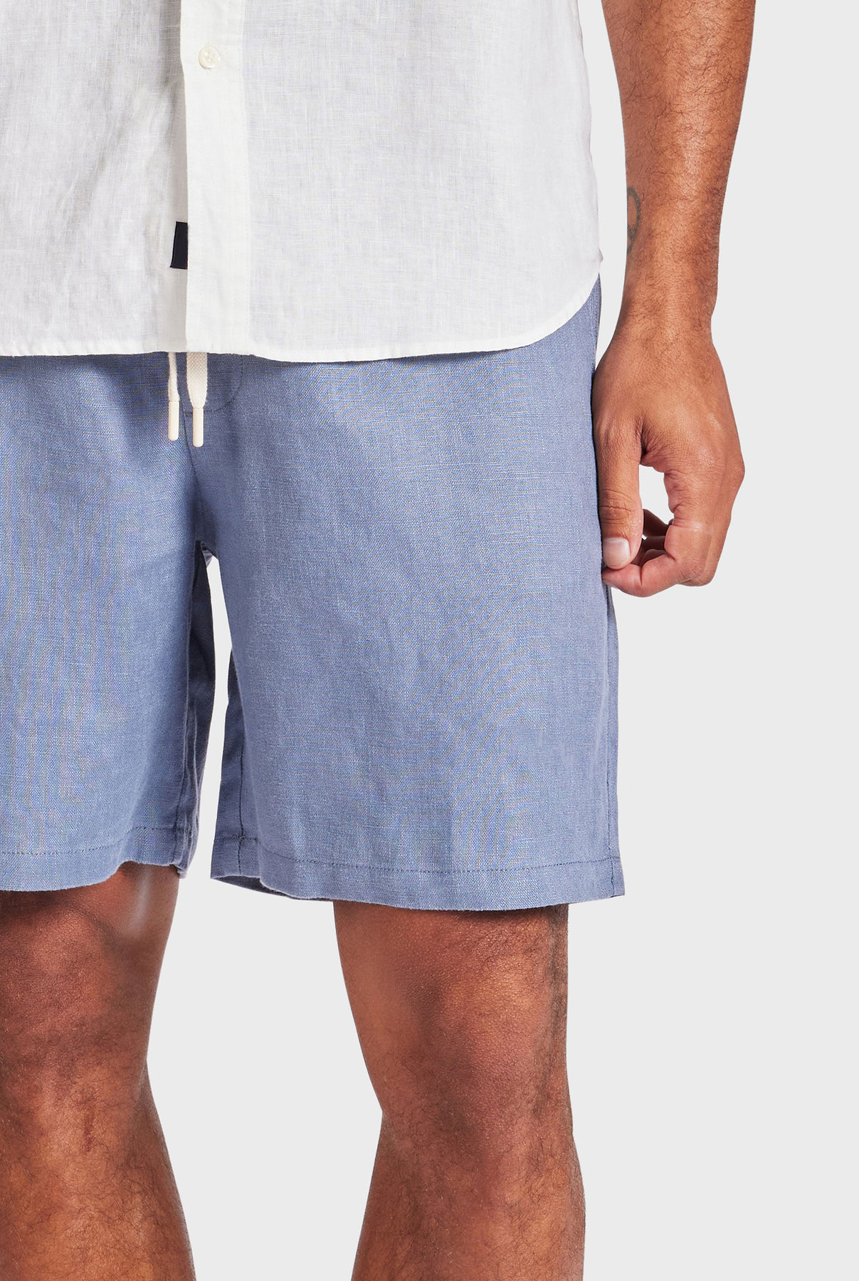 Jeff Linen Short-Ice grey