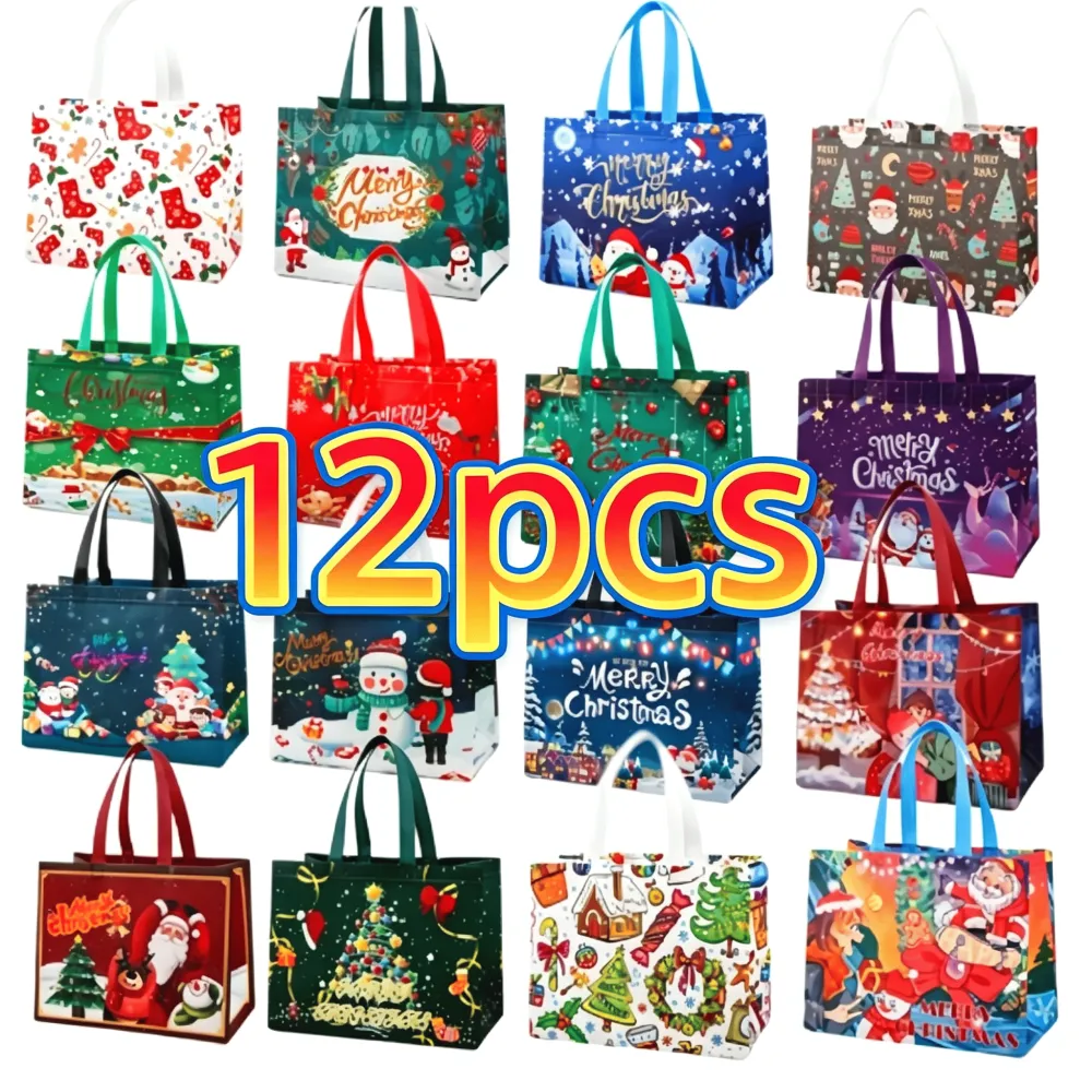 Large Unisex Multifunctional Non-Woven Christmas Gift   Bag with Handles
