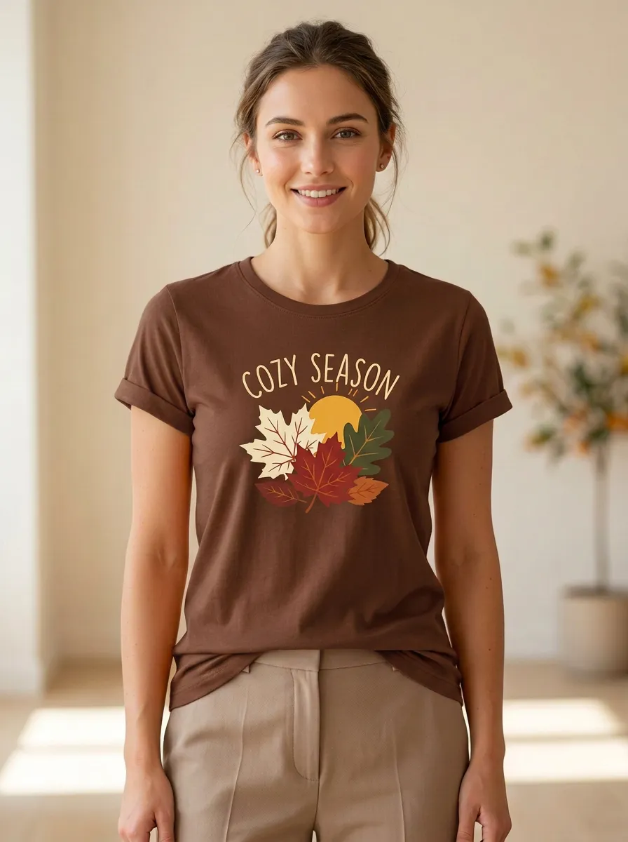 Maple Leaf Printed Women's Graphic T-Shirt